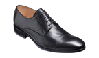 Barker Southwold Black Calf / Deerskin Toe Cap Derby Shoe
