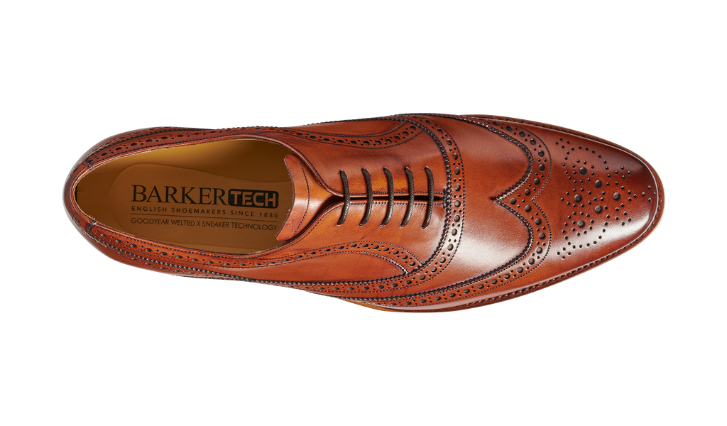 Antique Rosewood Calf Oxford Brogue Shoe